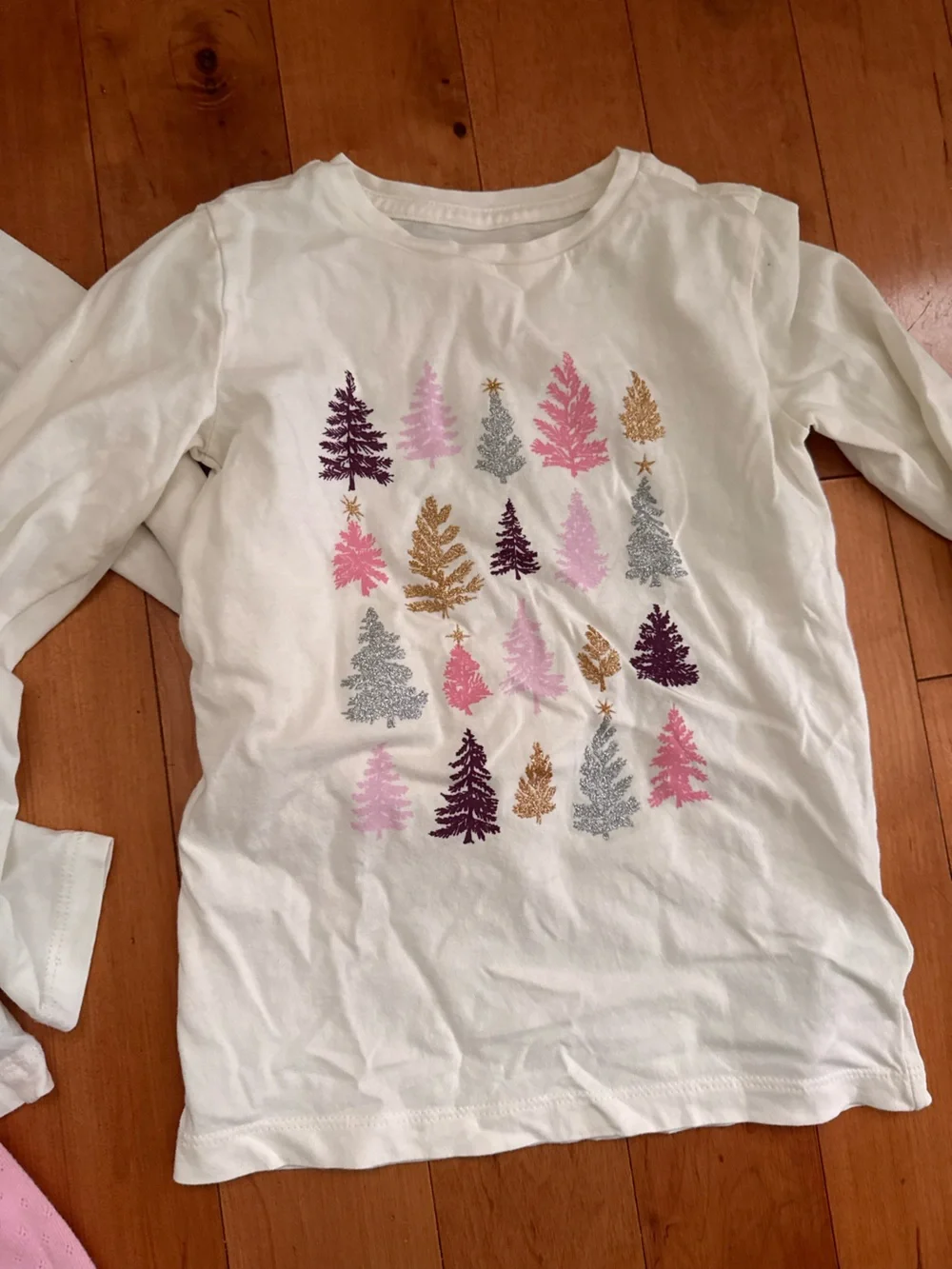Crewcuts Girls Long-Sleeve Tee Trio in White & Pink